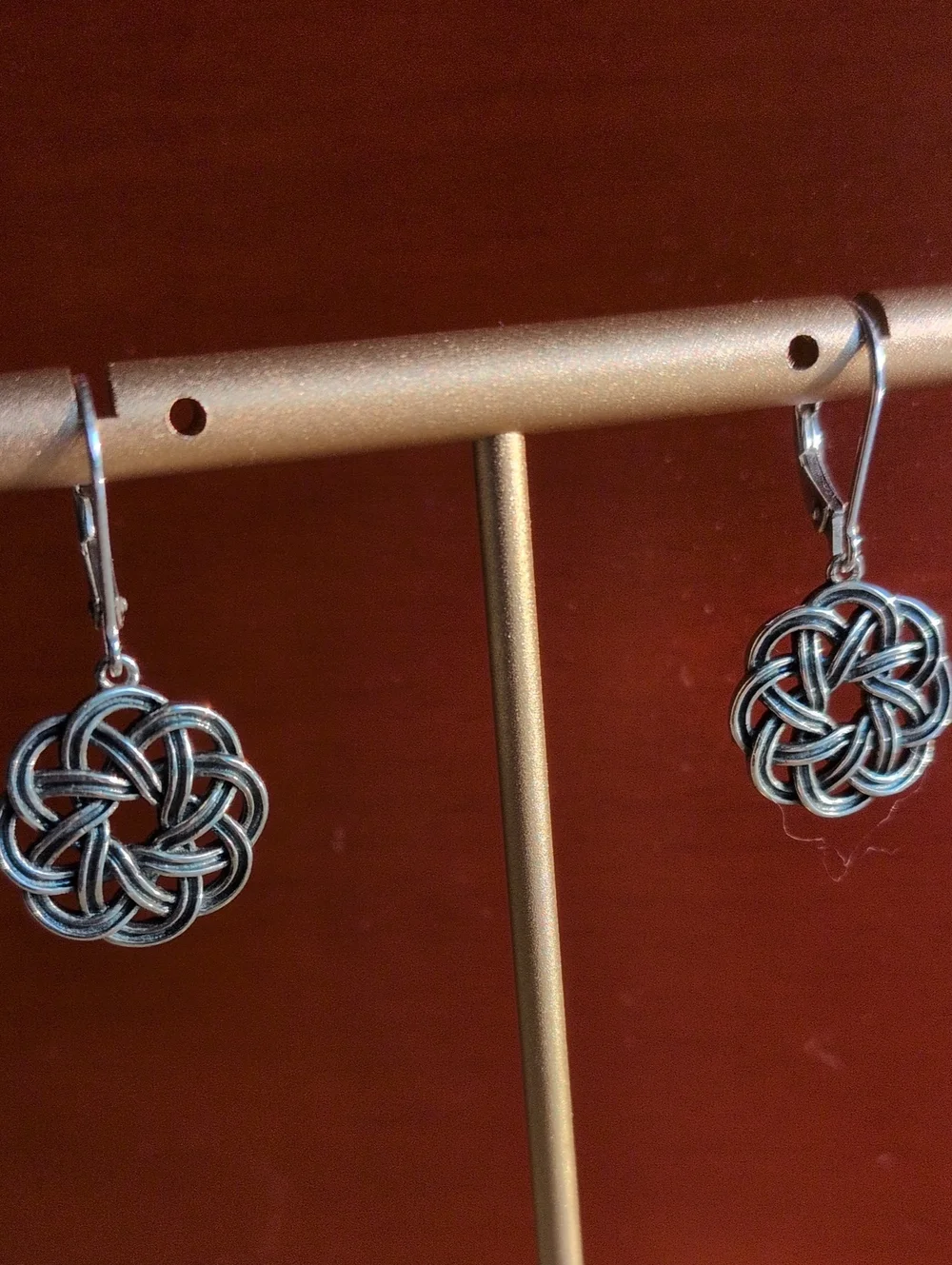 Sterling Silver Drop Earrings with  Celtic  Knot Design